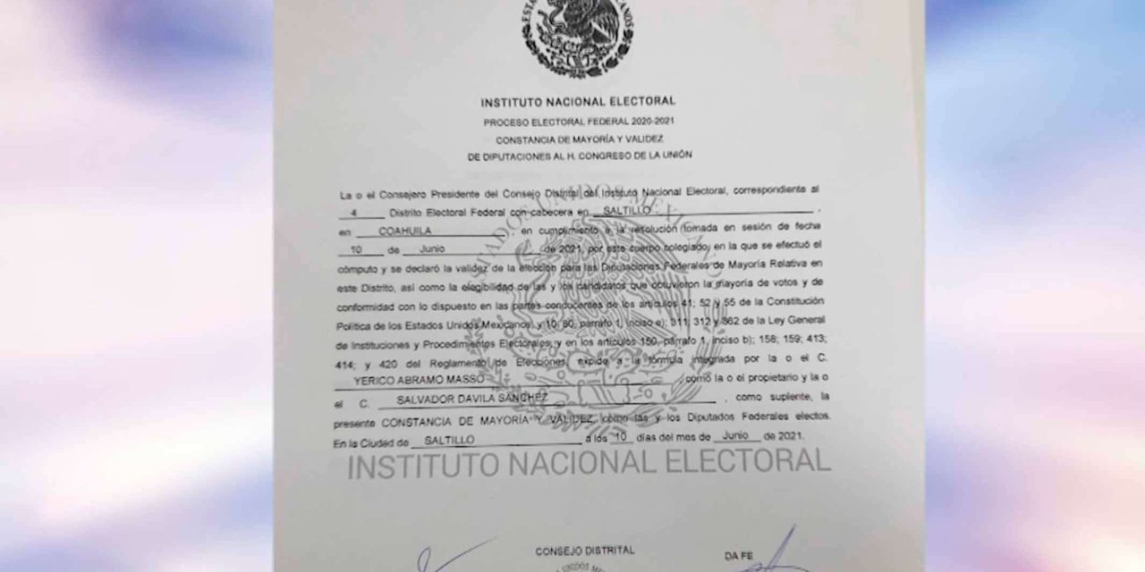 Recibe Jericó constancia de mayoría
