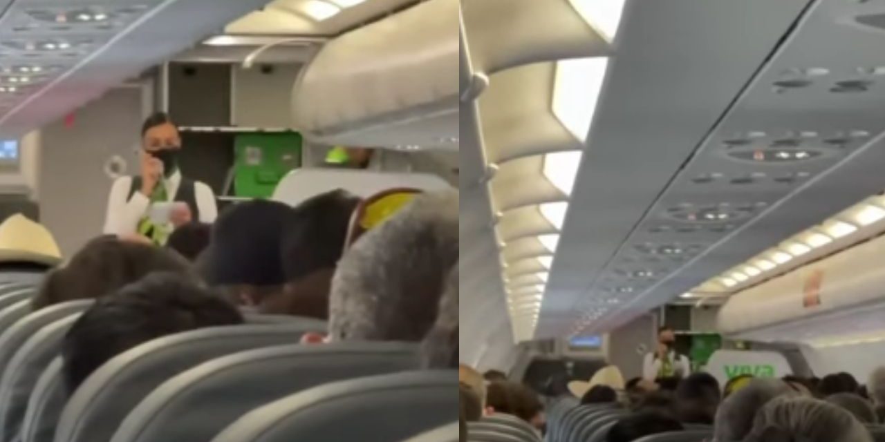 Alburean a una azafata durante un vuelo