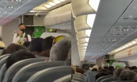 Alburean a una azafata durante un vuelo