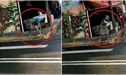 Captan a taquero lavando su trapo… ¡en un charco de agua!