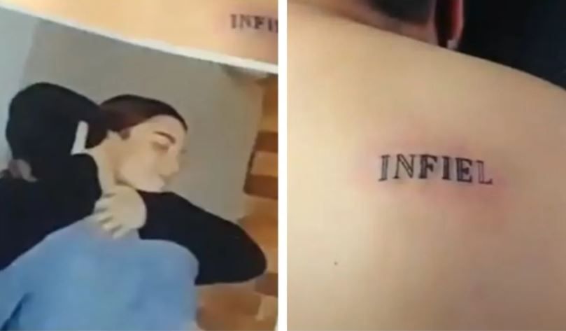 ¡Venganza! Mujer le ‘regala’ tatuaje sorpresa a su novio (video)