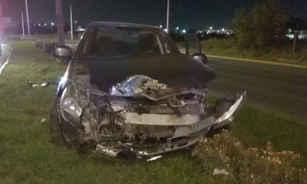 Derrapa en curva y choca contra árbol