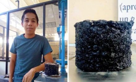 Joven mexicano creó pavimento anti baches reutilizando llantas que se regenera con agua