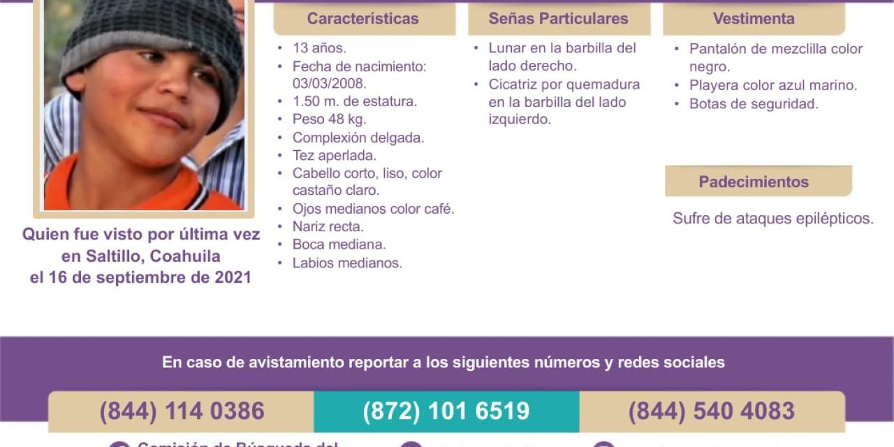 Desaparece niño en Saltillo; migrante lo habría plagiado