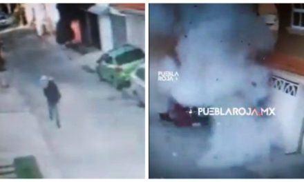 Dejan paquete bomba fuera de una casa en Puebla  (Video)