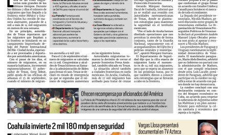 Portada [19 de septiembre de 2021] Crisis en la frontera; Coahuila se fortalece en seguridad, y más…