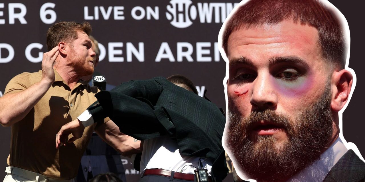 Canelo y Caleb tienen ‘encontronazo’ antes de la pelea (Video)