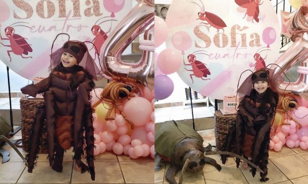 Niña festeja su cumpleaños con temática de cucarachas