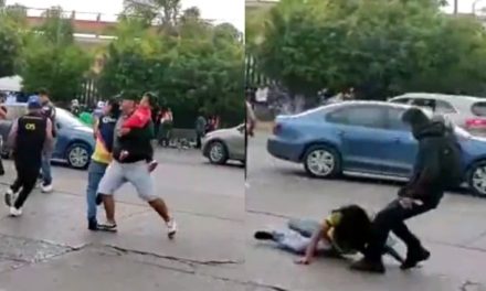 Hombre con bebé en brazos inicia pelea contra aficionados del América
