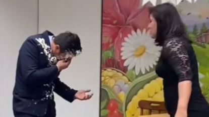Dan pastelazo a infiel en fiesta de cumpleaños
