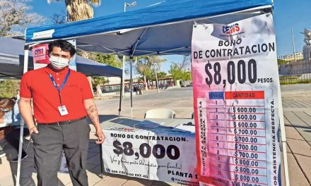 Reparten bonos de hasta 14 mil pesos para atraer personal