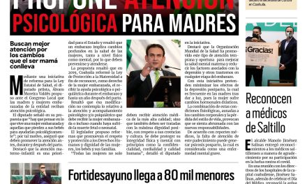 Portada [1 de noviembre de 2021] Proponen atención psicológica para madres; Fortidesayuno llega a 80 mil menores, y más…