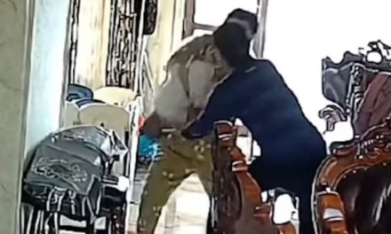 ¡Qué reflejos! Abuelita atrapa a nieto antes de que cayera cabeza abajo de los brazos de niñera (video)