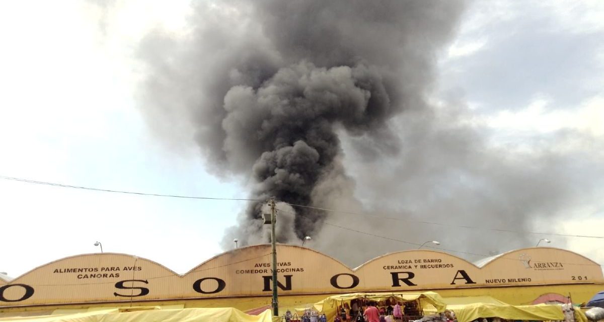 Se incendia el Mercado de Sonora por culpa de un tanque de gas