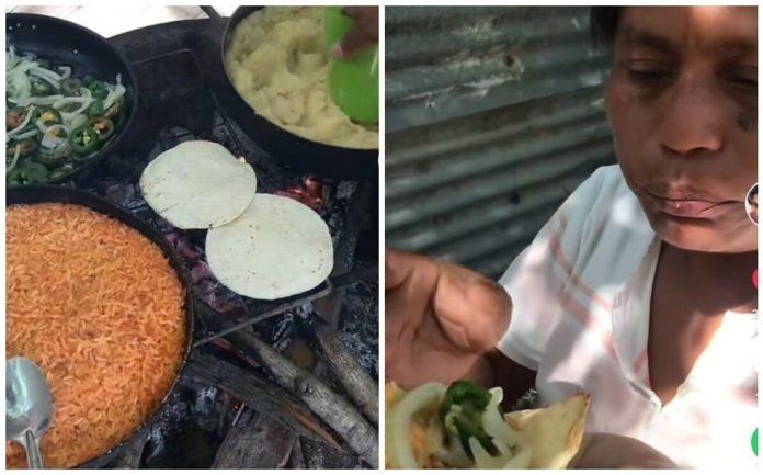 ‘Con gusto les invito un taco’; mujer cocina para cuatro personas con 50 pesos (video)