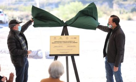 Manolo Jiménez inauguran nueva entrada al Cañón de San Lorenzo