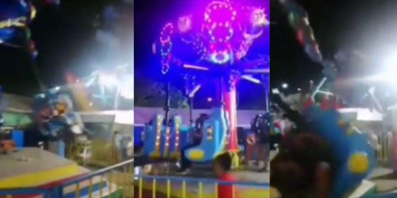 Imágenes delicadas| Juego mecánico se desploma en el aire en México