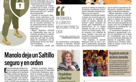 Portada [24 de diciembre de 2021] En Coahuila reina la paz; Manolo deja un Saltillo seguro y en orden y más noticias…