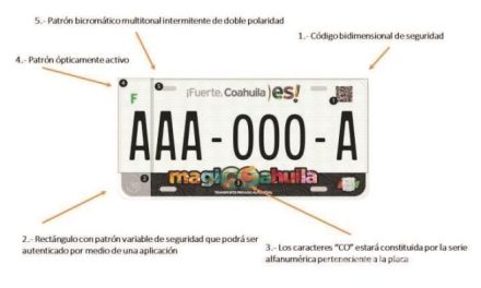 Así serán las nuevas placas vehiculares de Coahuila