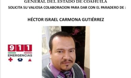 Desaparece hombre en Saltillo, familiares piden apoyo para localizarlo