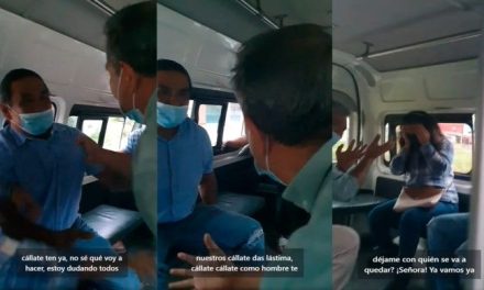 ‘¿Con cuál se va a quedar?’; Le piden a señora que decida por su esposo y su amante, que iban en el mismo camión
