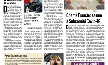 Portada [5 de enero de 2022] Atenderemos las necesidades de cada municipio: MARS; Chema Fraustro se une a Subcomité Covid-19  y más…