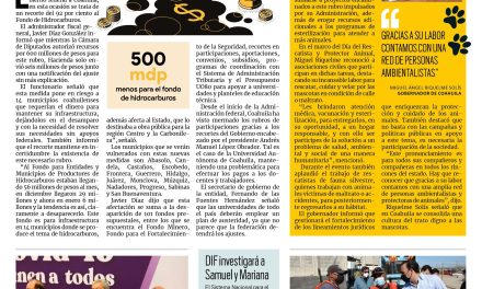 Portada [19 de enero de 2022] Nuevo recorte al presupuesto de infraestructura ; Respaldan a rescatistas y protectores animales y más…