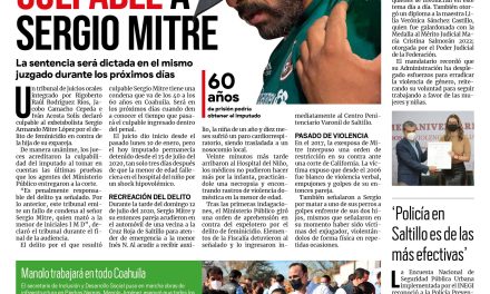 Portada [20 de enero de 2022]Declaran culpable a Sergio Mitre; Llevarán a Torreón al siguiente nivel y más…