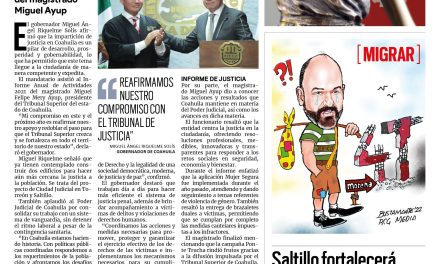 Portada [27 de enero de 2022] MARS resalta sistema de justicia estatal; Saltillo fortalecerá lazos con Austin y más…
