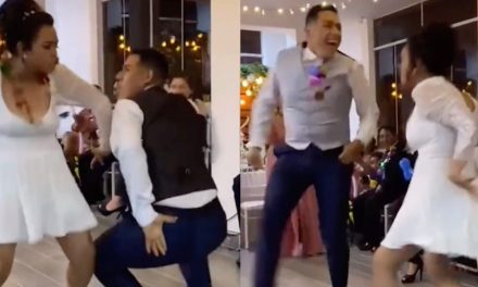 Novios bailan ‘Eso, Tilín’ como su vals de boda