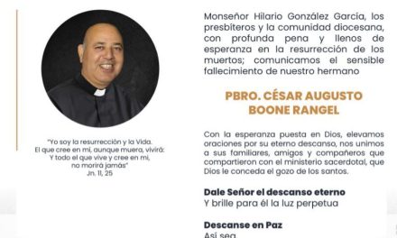 Fallece el sacerdote César Boone Rangel a causa de covid-19