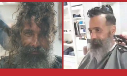Peluquero le cambia el look a indigente y se hace viral (Video)
