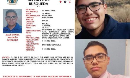 Jesús Daniel, el joven desaparecido en Saltillo, podría estar en Guerrero
