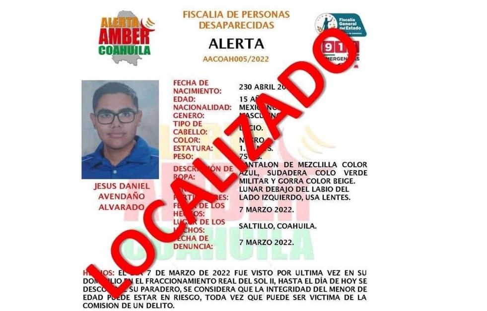 Localizan a Jesús Avendaño en Guerrero; el joven de Saltillo que estaba desaparecido