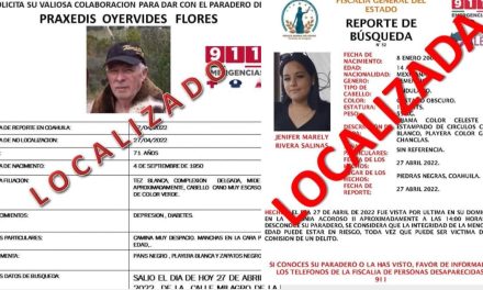Fiscalía reporta localización de personas que se encontraban desaparecidas en Coahuila
