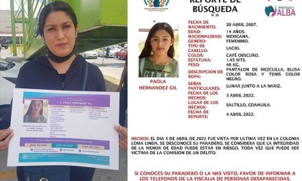 No solo Debanhi; en Saltillo continúa la búsqueda de Paola quien lleva 10 días desaparecida (Video)