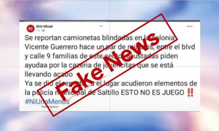 Circula imagen montada de RCG Media con información falsa en Saltillo
