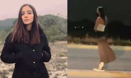 Estas son las imágenes donde el taxista extiende el brazo para tocar a Debanhi