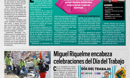 Portada [3 de mayo de 2022] Aprueban actividades y dicen adiós al cubrebocas; Miguel Riquelme encabeza celebraciones del Día del Trabajo y más…