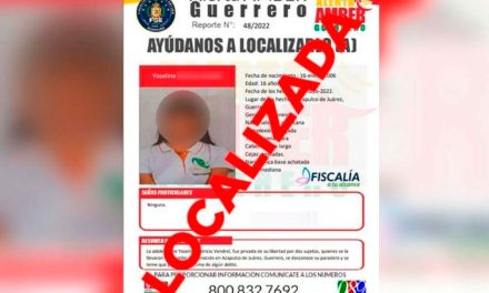 Hallan con vida a Yoseline, joven de 16 años raptada en Guerrero