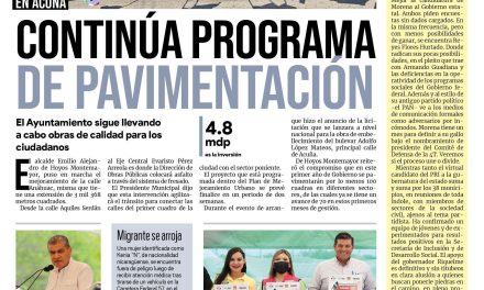 Portada Región Fronteriza [22 de junio de 2022] Continúa pavimentación en Acuña; Invitan a Pronnif y DIF Acuña a participar en curso y más…