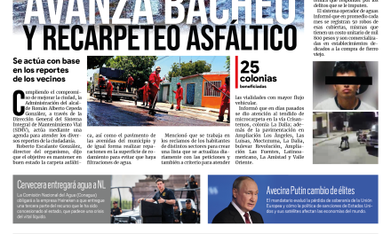 Portada Región Laguna [18 de junio de 2022] Avanza bacheo y colocación de microcarpeta; Coordinan seguridad en la Laguna y más…