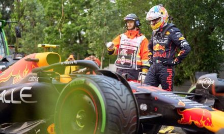 Confiesa Checo Pérez que se lesionó por choque en GP de Canadá