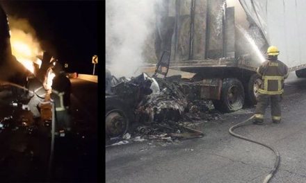 ¡Las cervezas no! Tráilers cargados de alcohol chocan entre si provocando un incendio en Los Chorros (Video)