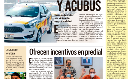 Portada Región Fronteriza [2 de julio de 2022] Sube tarifa de taxis y Acubus ; Ofrecen incentivos en predial y más…