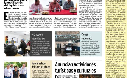 Portada Región Lagunera [20 de julio de 2022] Administración impulsa ahorro de agua; Anuncian actividades turísticas, yc ulturales; y más…