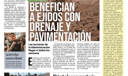 Portada Región Lagunera [26 de julio de 2022] Benefician a ejidos con drenaje y pavimentación; Abierta la convocatoria para el Cabildo Juvenil; y más…