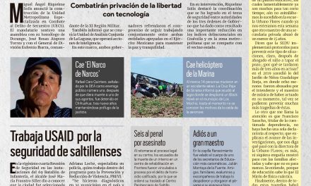 Portada RCG MEDIA [16 de julio de 2022] Anuncia MARS creación de la UECS; Trabaja USAID seguridad de Saltillo y más…