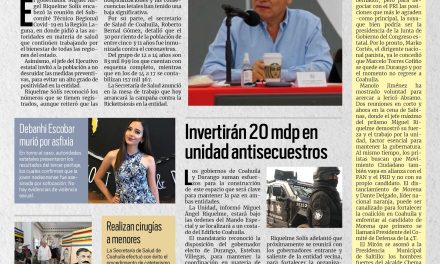 Portada RCG MEDIA [19 de julio de 2022] Vital, mantener protocolos sanitarios ante covid-19; invertirán 20 mdp en unidad antisecuestros y más…