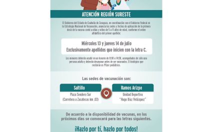 ¡Que no se te pase! Quedan dos días para vacunación a menores de 5 a 11 años en Saltillo y Ramos Arizpe
